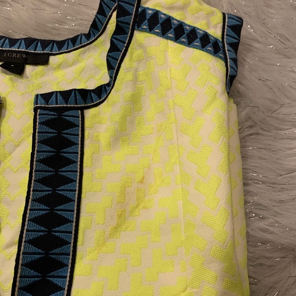 JCrew Yellow Blue Geo Arrow Print Neon Tunic - Picture 5 of 10